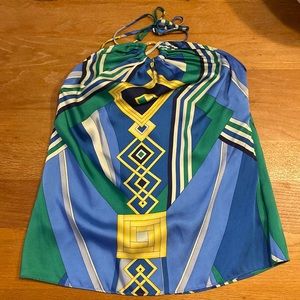 Ralph Lauren Art Deco Gold Ring Scarf Halter Top